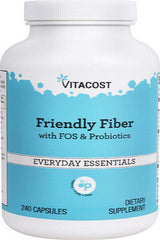 Vitacost Friendly Fiber bottle with capsules supporting daily digestion and gut balance