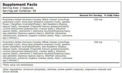 Vitacost Herbal Hormone Complex close-up of herbal blend highlighting natural ingredients for transitional comfort.