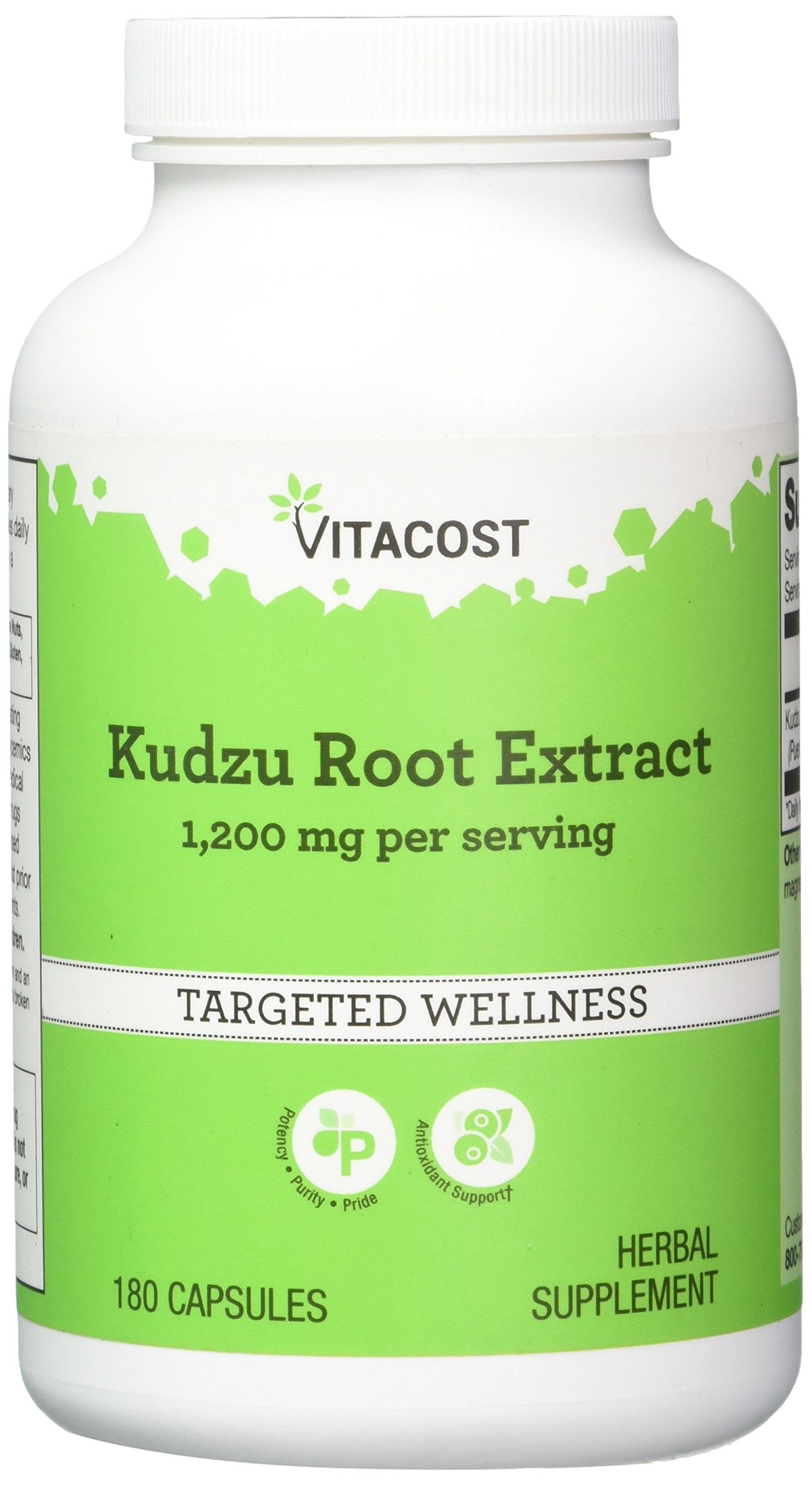 Vitacost Kudzu Root Extract bottle pour: supports daily wellness balance.