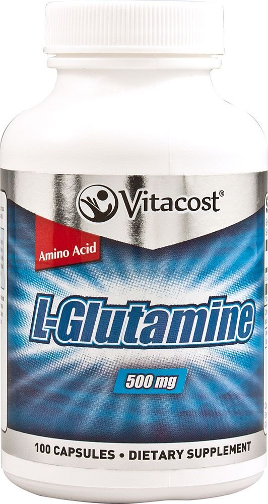 Vitacost L-Glutamine 500 mg capsules for daily amino support and wellness