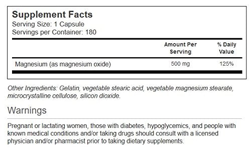 Vitacost Magnesium capsules close-up highlighting high-potency 500 mg formula for daily use.