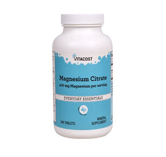 Vitacost Magnesium Citrate bottle with label; supports normal muscle function.