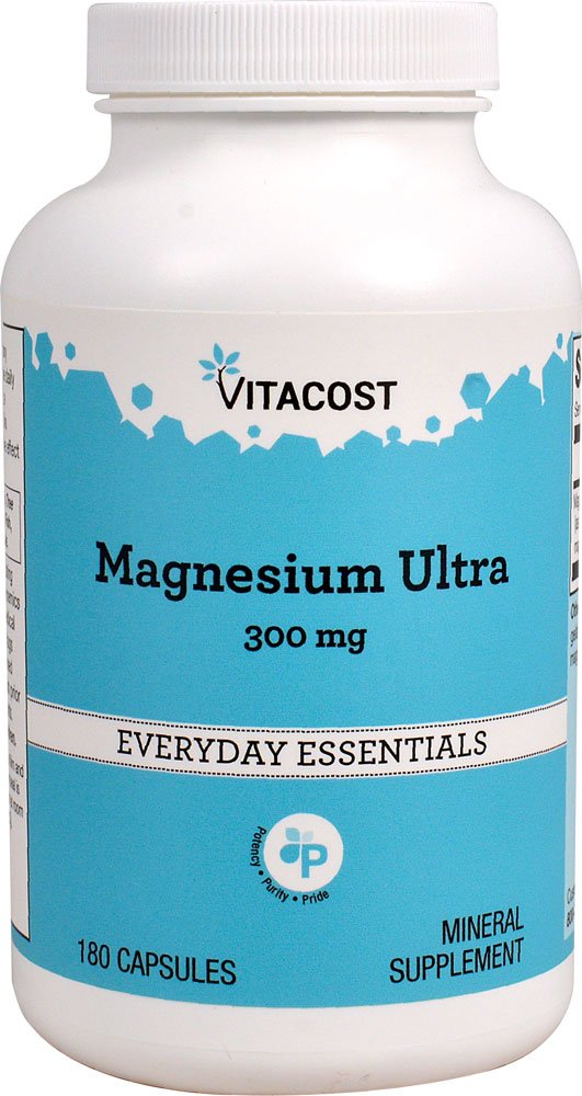 Vitacost Magnesium Ultra bottle and cap shown for daily mineral support
