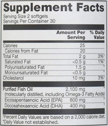 Vitacost Mega EFA Omega-3 label close-up shows purity and EPA/DHA.