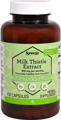 Vitacost Milk Thistle bottle label shows 600 mg extract for daily liver support.