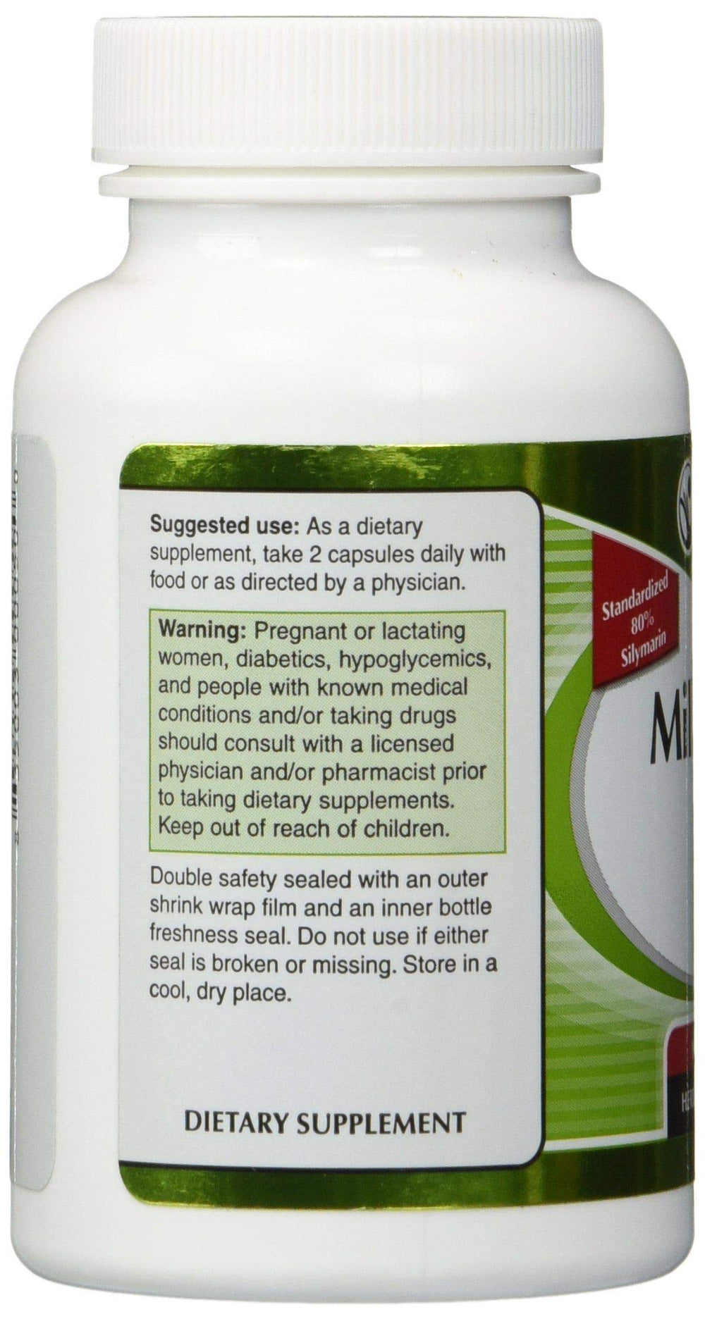 Vitacost Milk Thistle storage container emphasizes freshness and reliability.