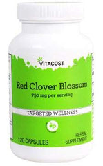 Vitacost Red Clover Blossom bottle and capsules, traditionally used to support reproductive health.
