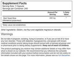 Vitacost Red Yeast Rice 600 mg capsules for easy daily wellness and lipid support.