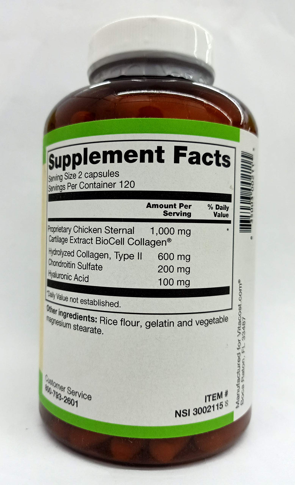 Vitacost ROOT2 Biocell Collagen capsules arranged for daily use.