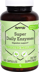 Vitacost Super Daily Enzymes bottle shown, supports broad digestion after meals