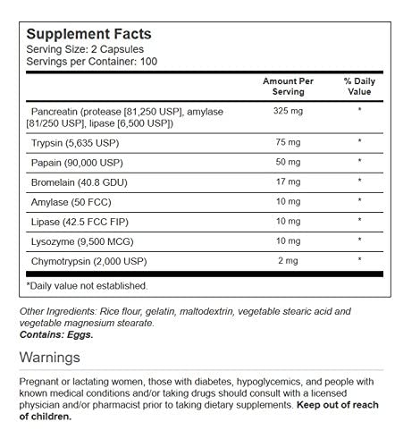 Vitacost Synergy Mega Digestive Enzymes label highlights Pancreatin 10X for nutrient absorption.