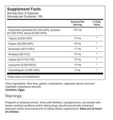 Vitacost Synergy Mega Digestive Enzymes label highlights Pancreatin 10X for nutrient absorption.