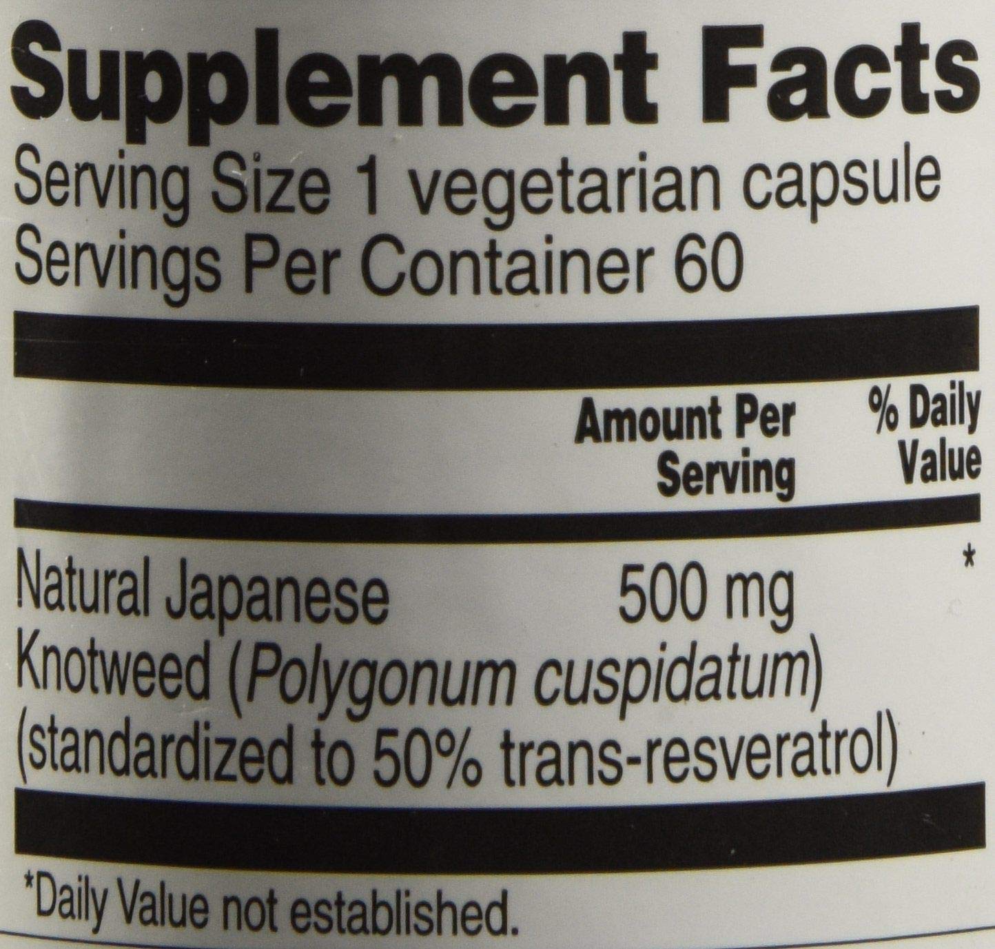 Vitacost Trans-Resveratrol capsules close-up, vegetarian-friendly formula
