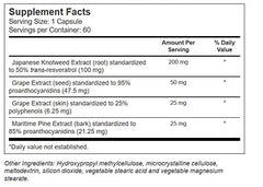 Vitacost Trans-Resveratrol Plus capsules close-up, signaling standardized extracts for consistent potency.