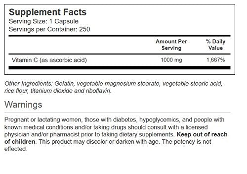 Vitacost Vitamin C 1000 mg capsules close-up for daily antioxidant support.