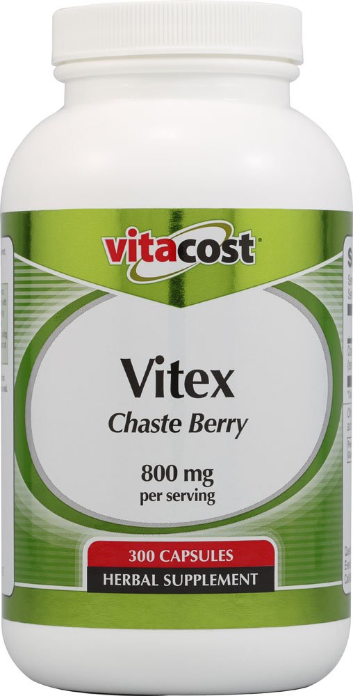 Vitacost Vitex chaste berry bottle for menstrual wellness