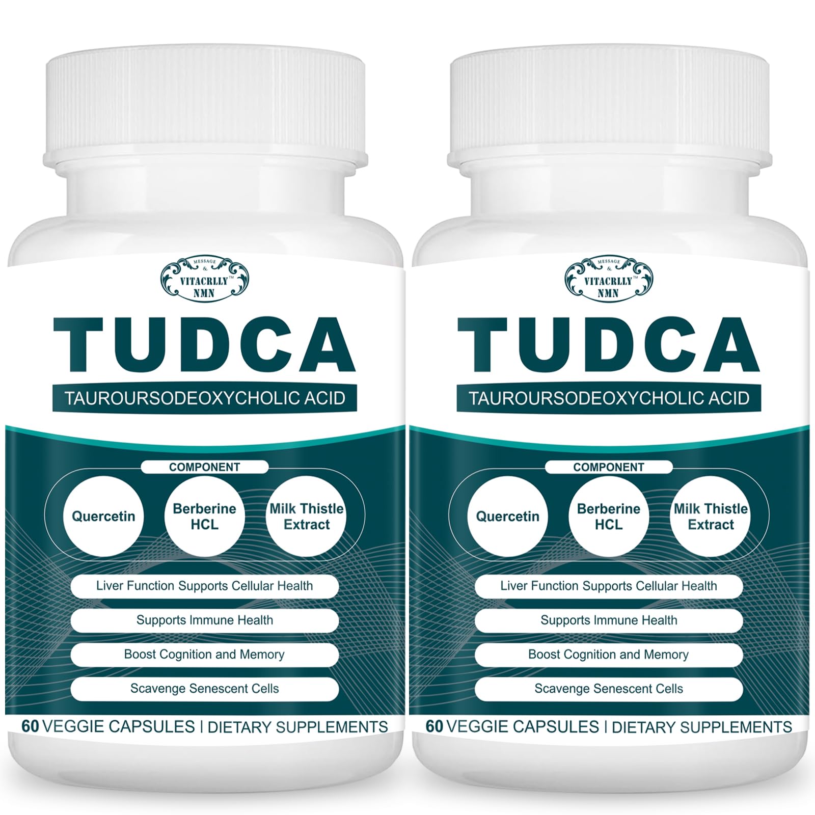 VITACRLLYNMN 2200MG TUDCA bottle close-up for liver support