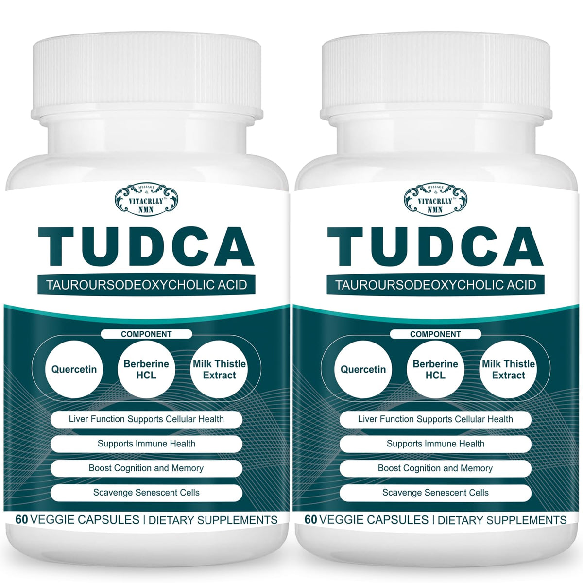 VITACRLLYNMN 2200MG TUDCA bottle close-up for liver support