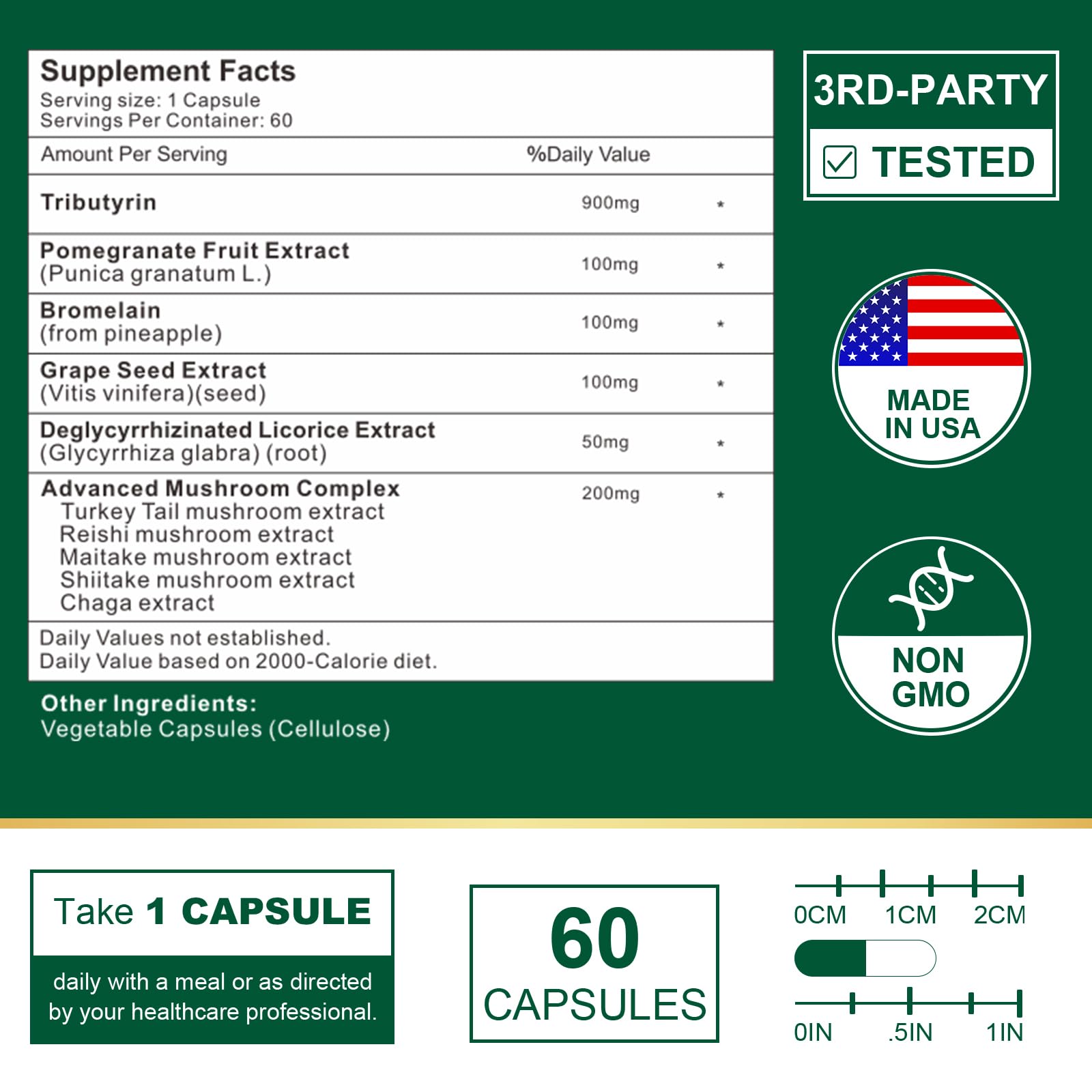 VITACRLLYNMN bottle with label highlights natural ingredients for digestion.
