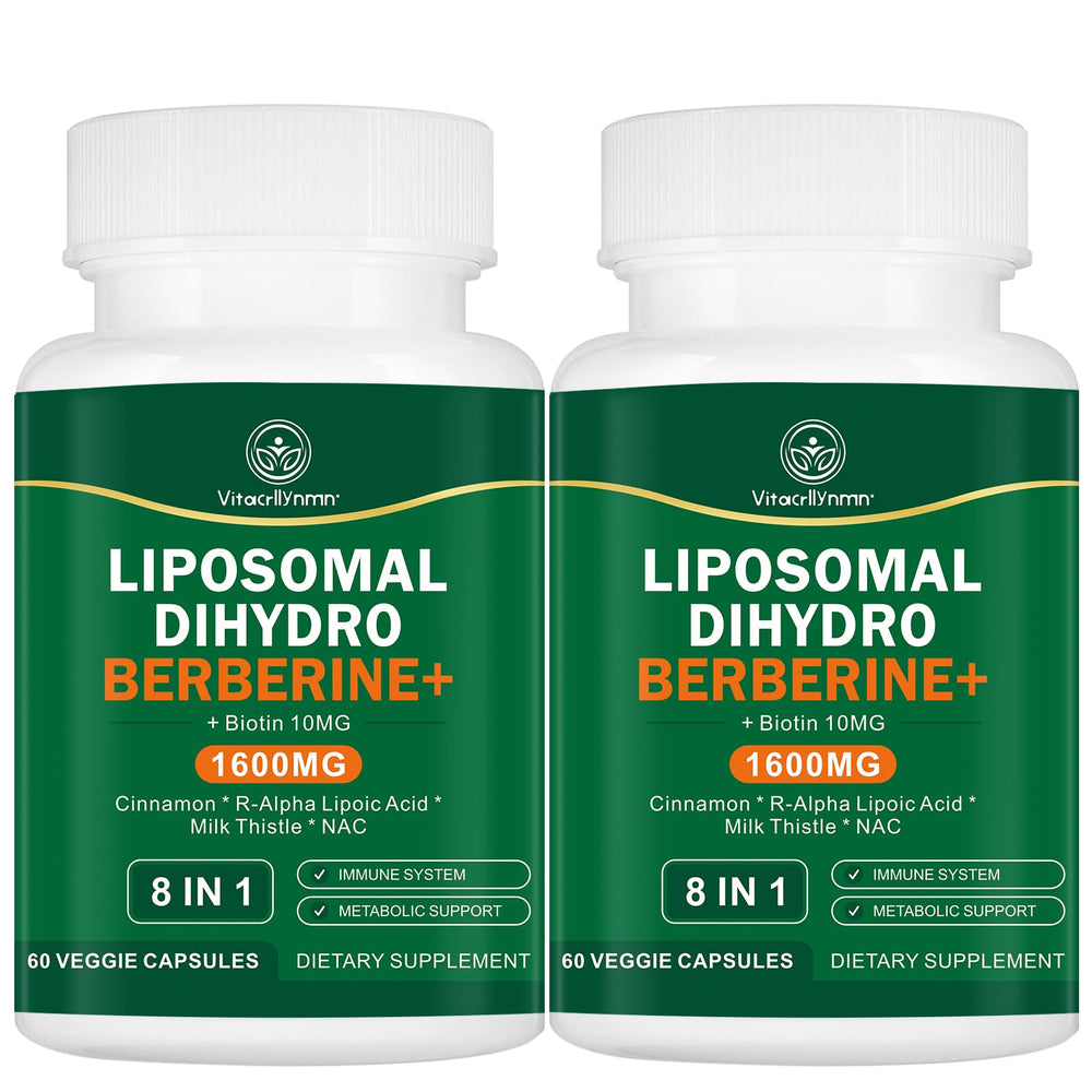 VITACRLLYNMN Dihydroberberine bottle with liposomal delivery for enhanced absorption and daily support.