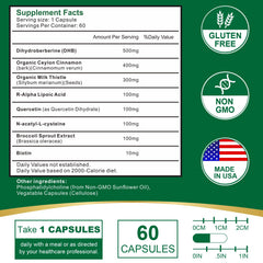VITACRLLYNMN Dihydroberberine capsules closeup showing easy-to-swallow design for daily use.