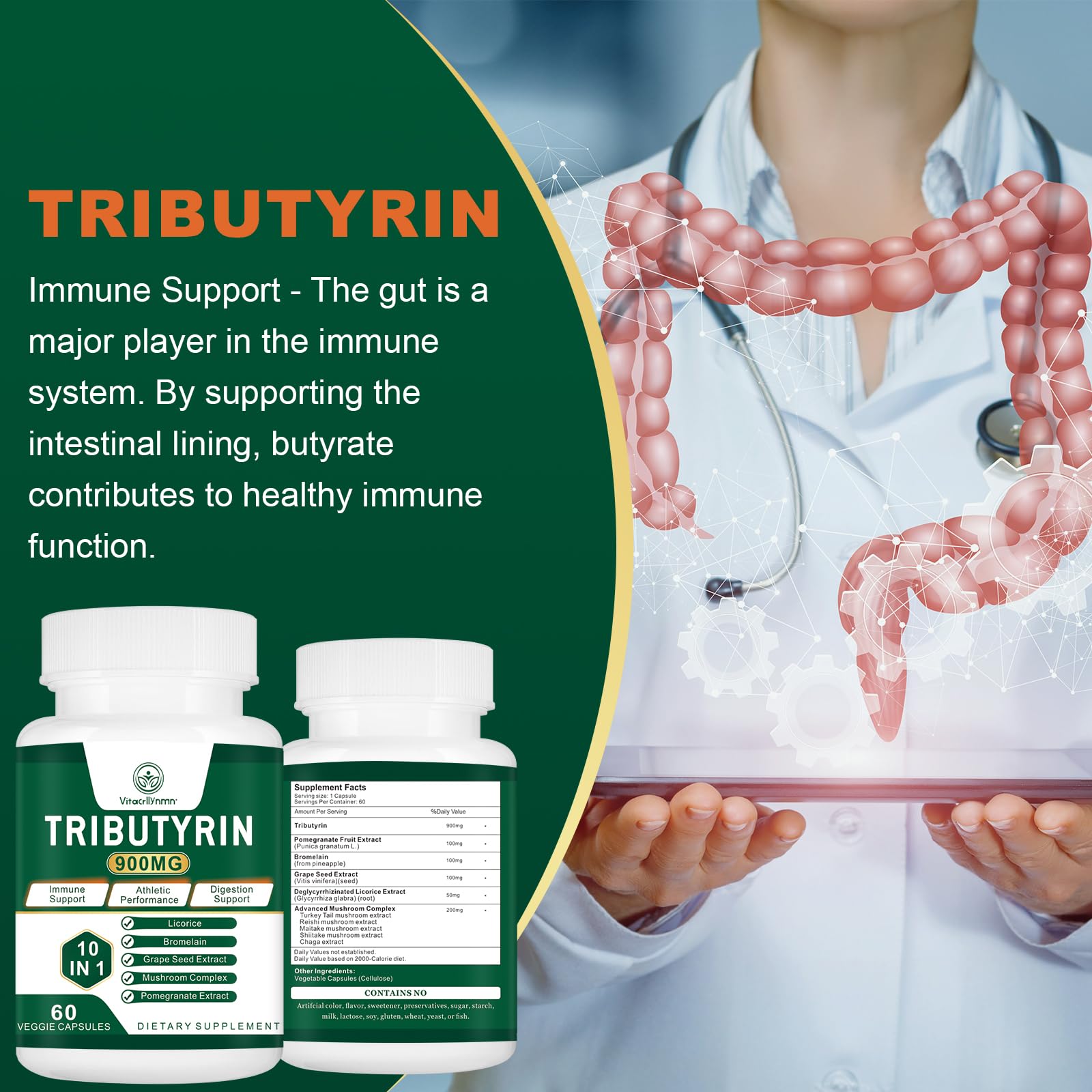 VITACRLLYNMN pomegranate extract highlight supports antioxidant-rich digestion.