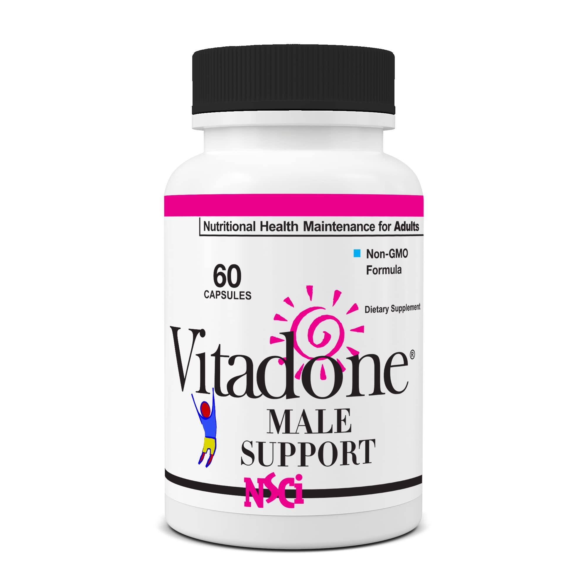 Vitadone Male Support bottle cap—easy daily intake for vitality.