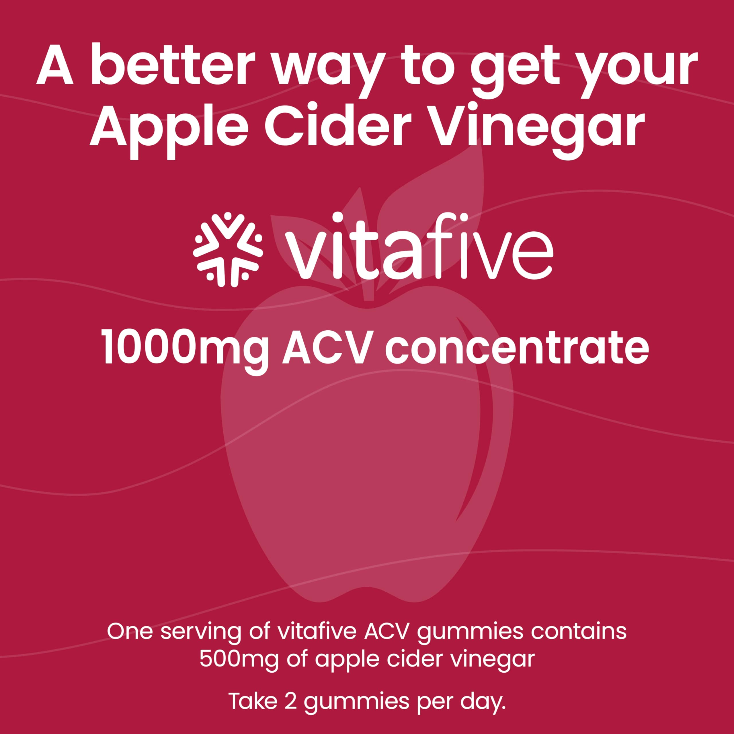 Vitafive ACV gummies ingredient scene highlighting vegan, gluten-free formula.