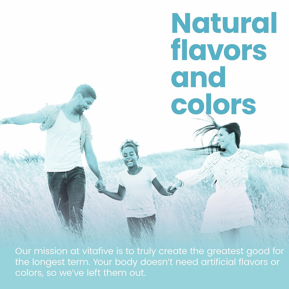 Vitafive gummies dissolving in mouth for quick absorption without refrigeration