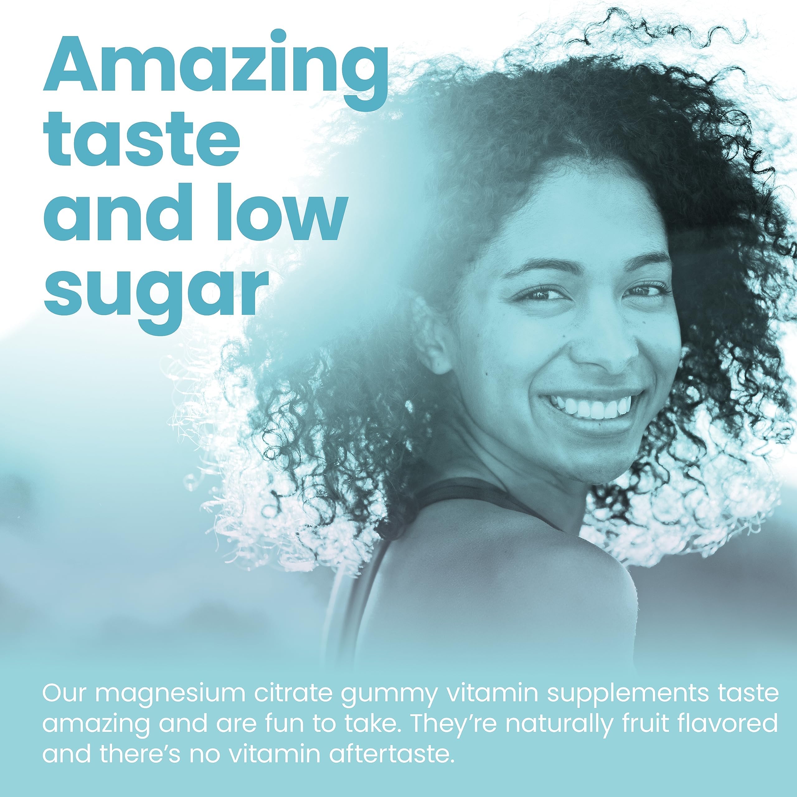 Vitafive magnesium gummies twist-open shot highlighting minimal sugar