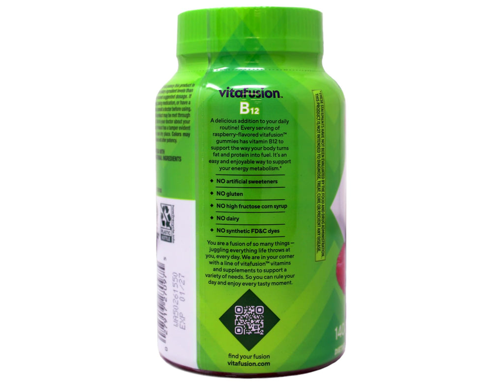 Front label shows gluten-free and dye-free attributes for mindful choices.