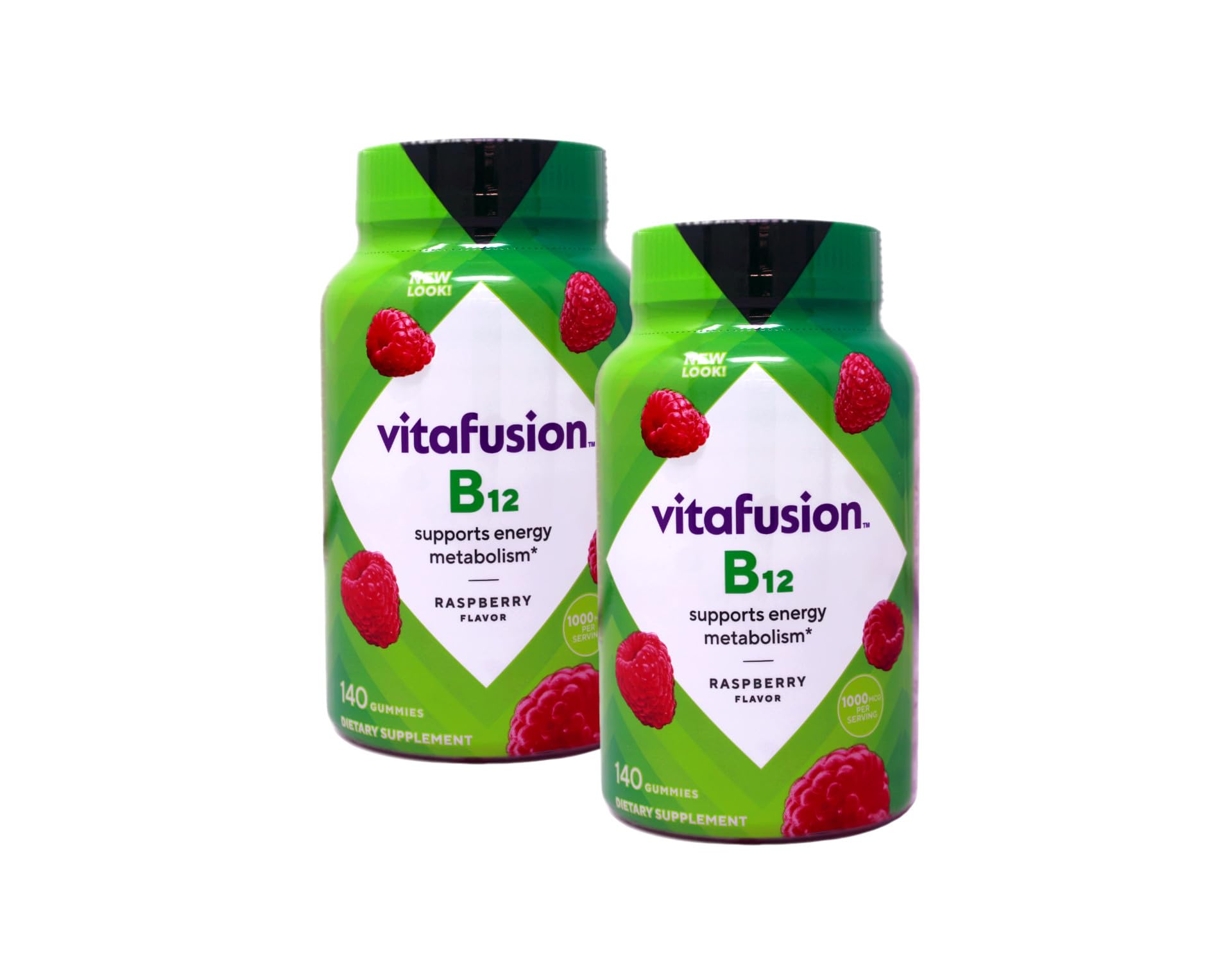 Vitafusion B-12 gummies in a packaged bottle for convenient daily use.