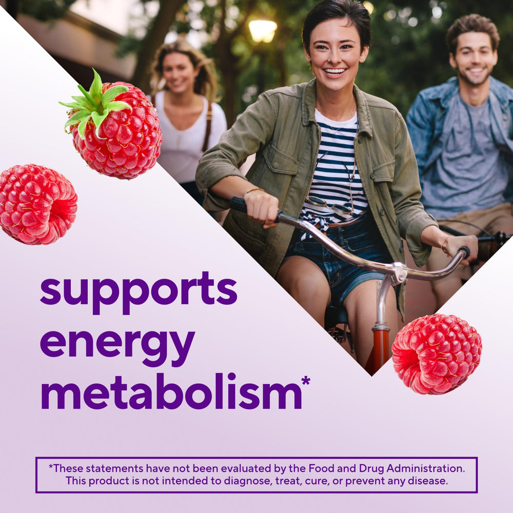 Two gummies serving concept for energy metabolism support