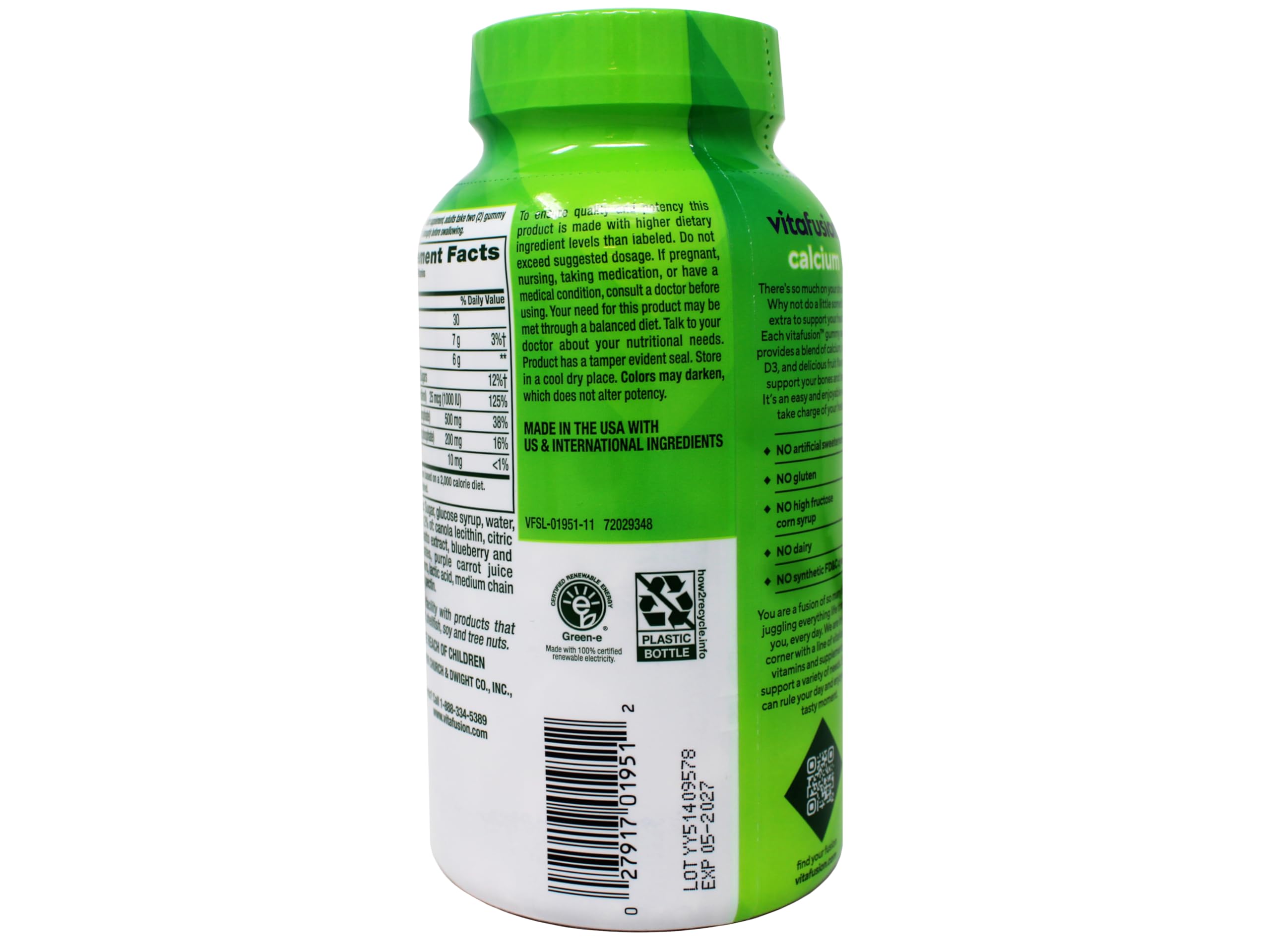 Vitafusion Calcium Gummies on kitchen counter as part of daily routine.