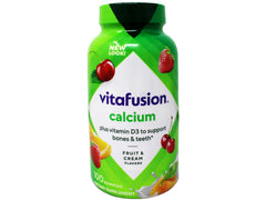 Vitafusion Calcium Gummies bottle-back lists 500 mg calcium and 1000 IU vitamin D.