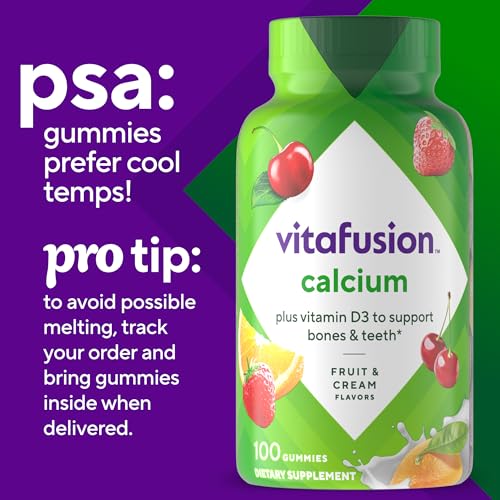 Open bottle with Vitafusion gummies ready for daily consumption