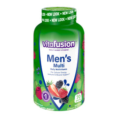 Two gummies serving from Vitafusion highlight an easy daily dose.