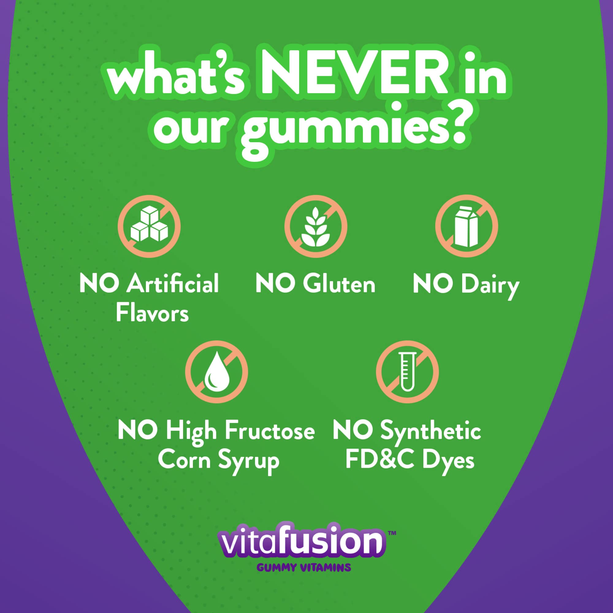 Vitafusion gummies on bright surface emphasize berry flavor.