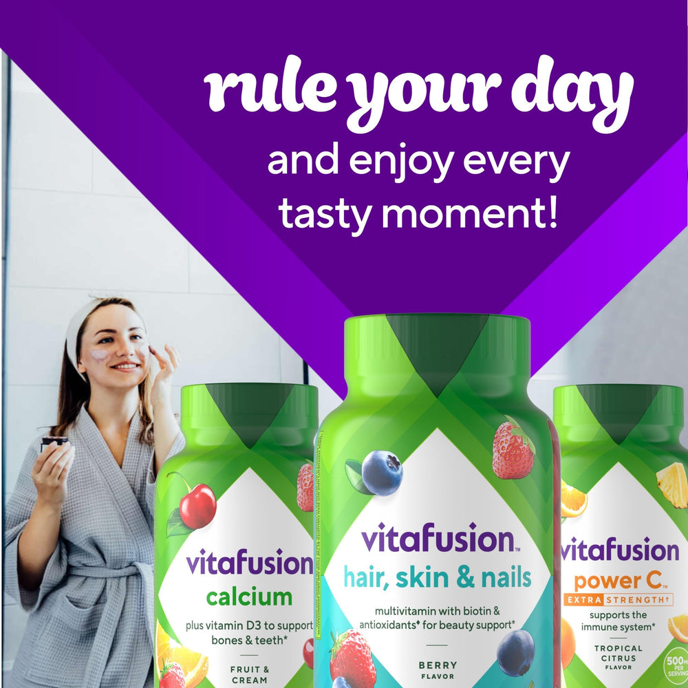 Vitafusion packaging front view emphasizes everyday beauty vitamins