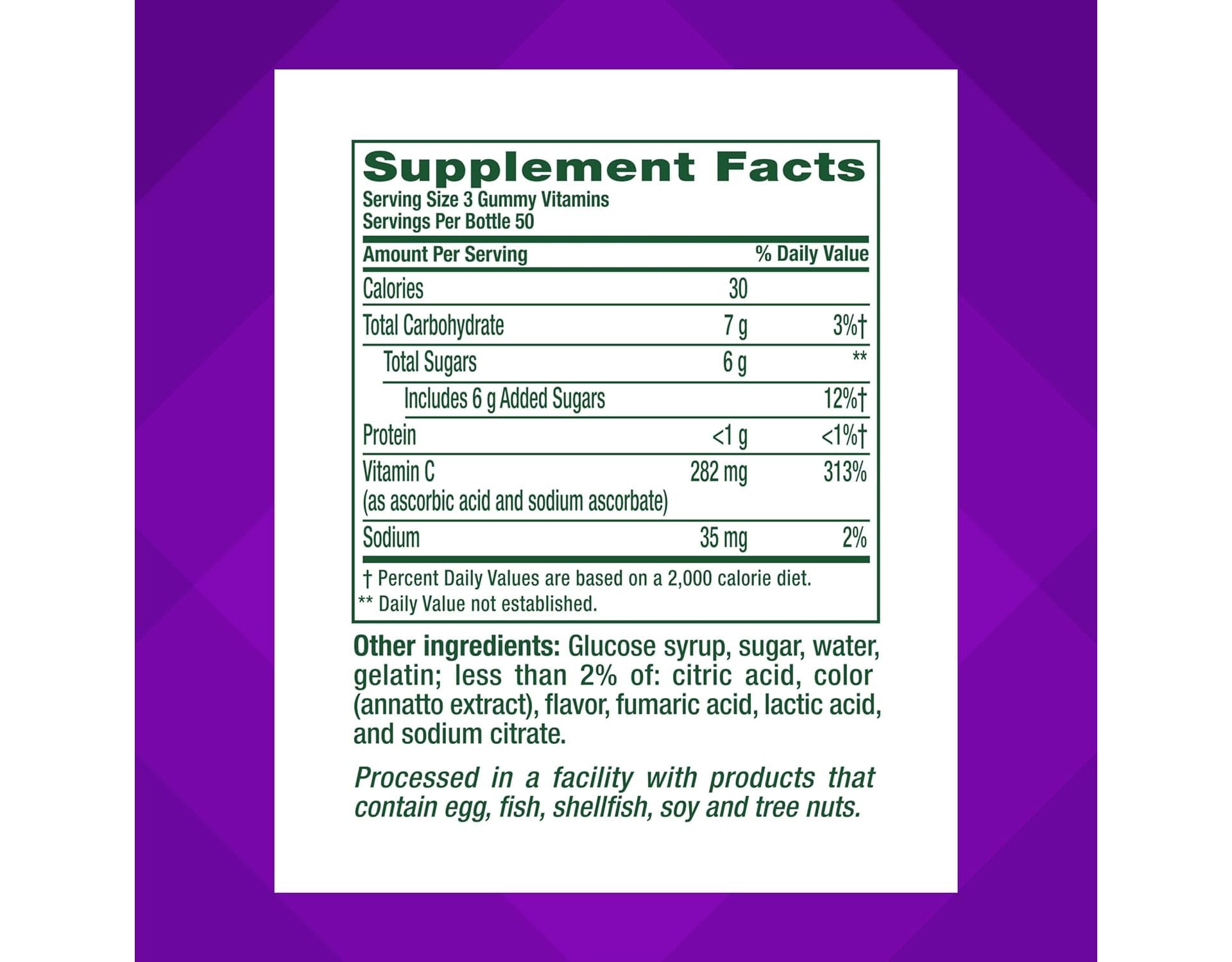 Vitafusion Power C 50-day supply fits steady wellness routines.