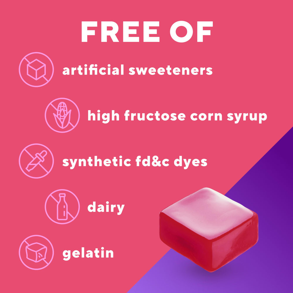 Ingredient list view of Vitafusion Berry Fusion multivitamin chews.