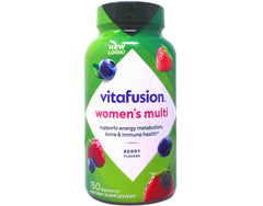 Vitafusion Women's Multivitamin Gummies bottle on shelf for daily nourishment.