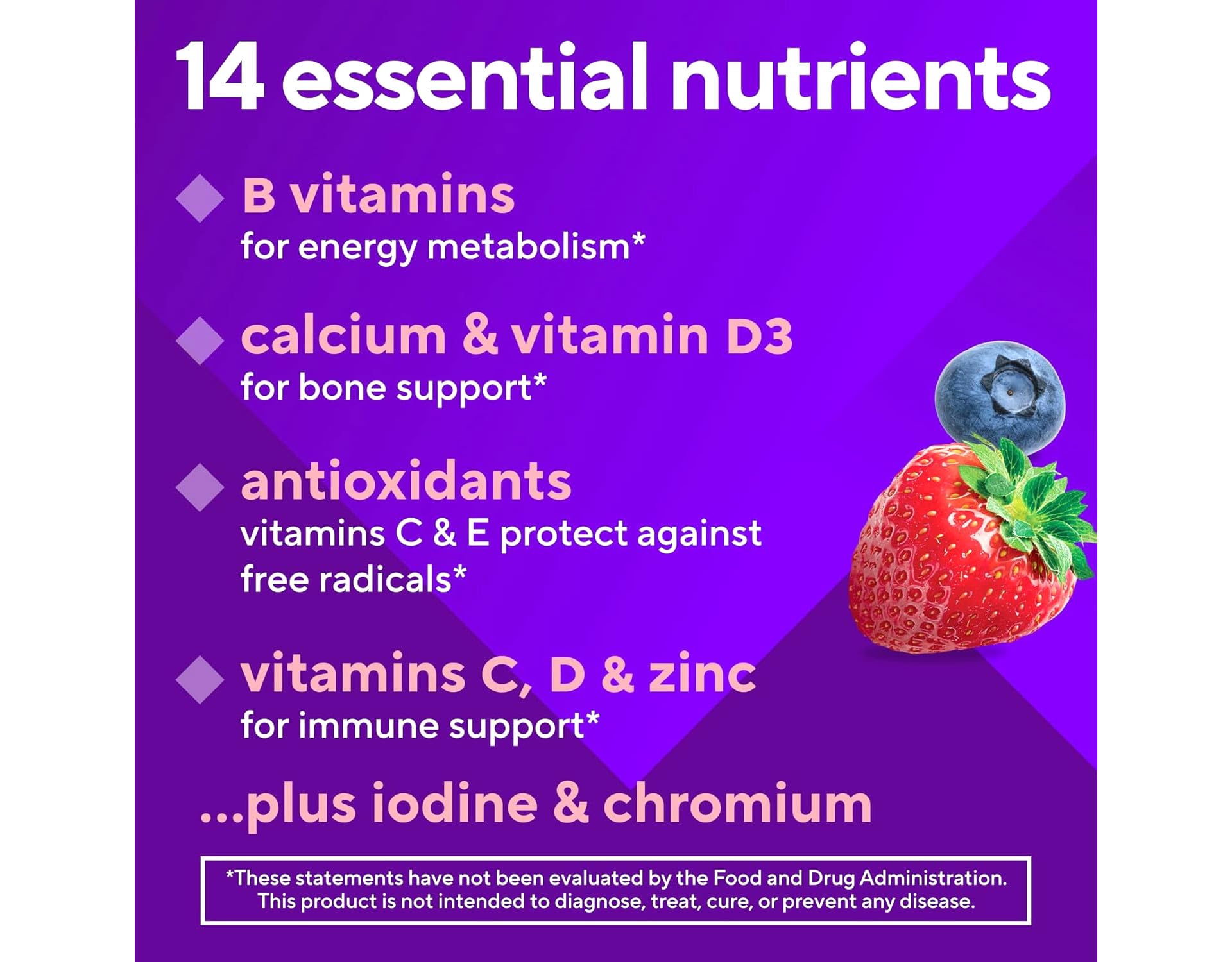 Vitafusion Women's Multivitamin gummies on countertop for convenient wellness routine.