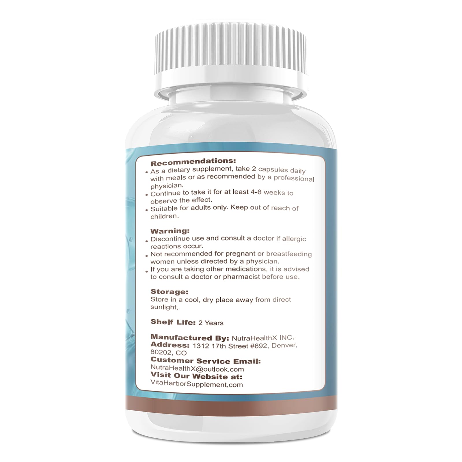 VitaHarbor cortisol supplement bottle used daily to promote relaxation and steady energy.
