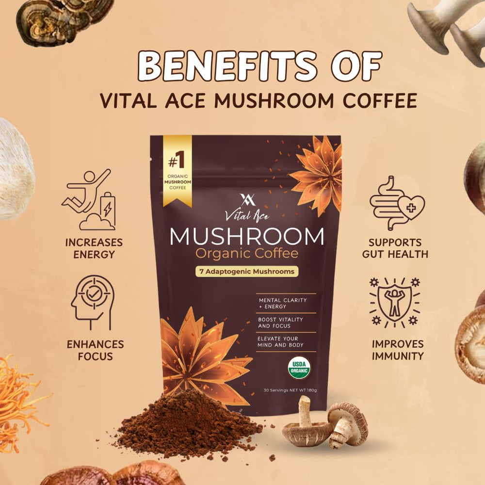 Vital Ace turkey tail health shot features digestive wellness support