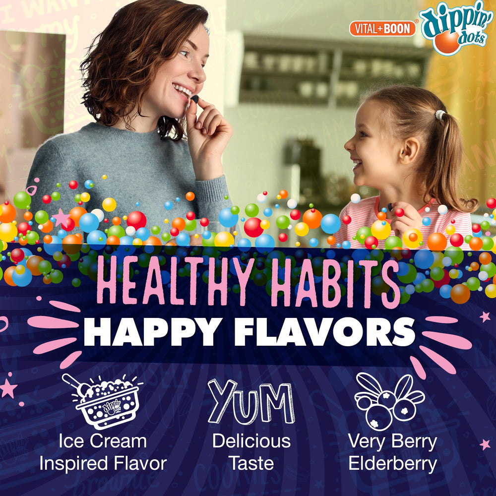 Vital+Boon Elderberry Gummies ingredients featuring pectin-based formula