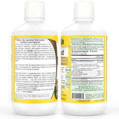 Vital Earth Minerals Cal Mag Liquid pour highlights easy-dose liquid for relaxation and wellness.