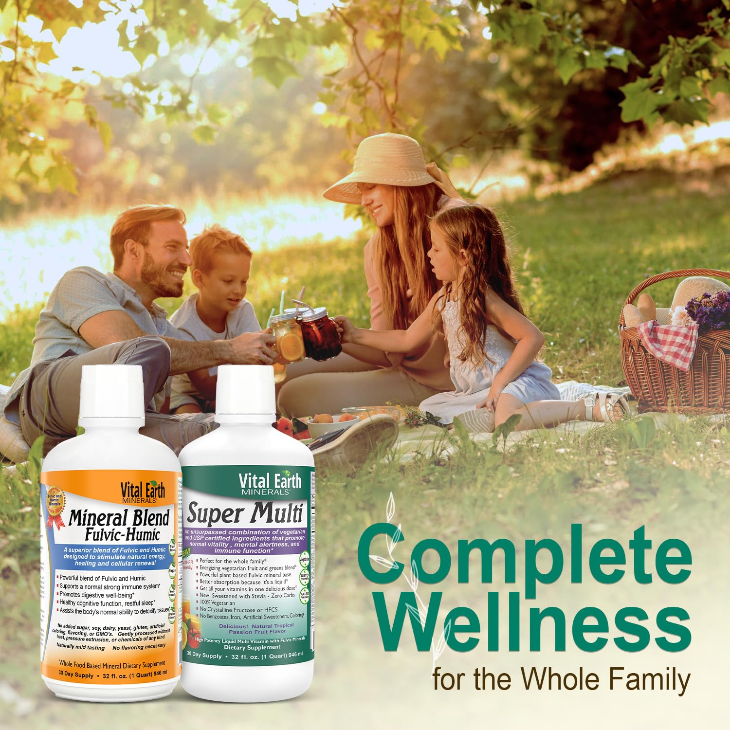 Vital Earth Minerals dropper and bottle provide easy dosing.