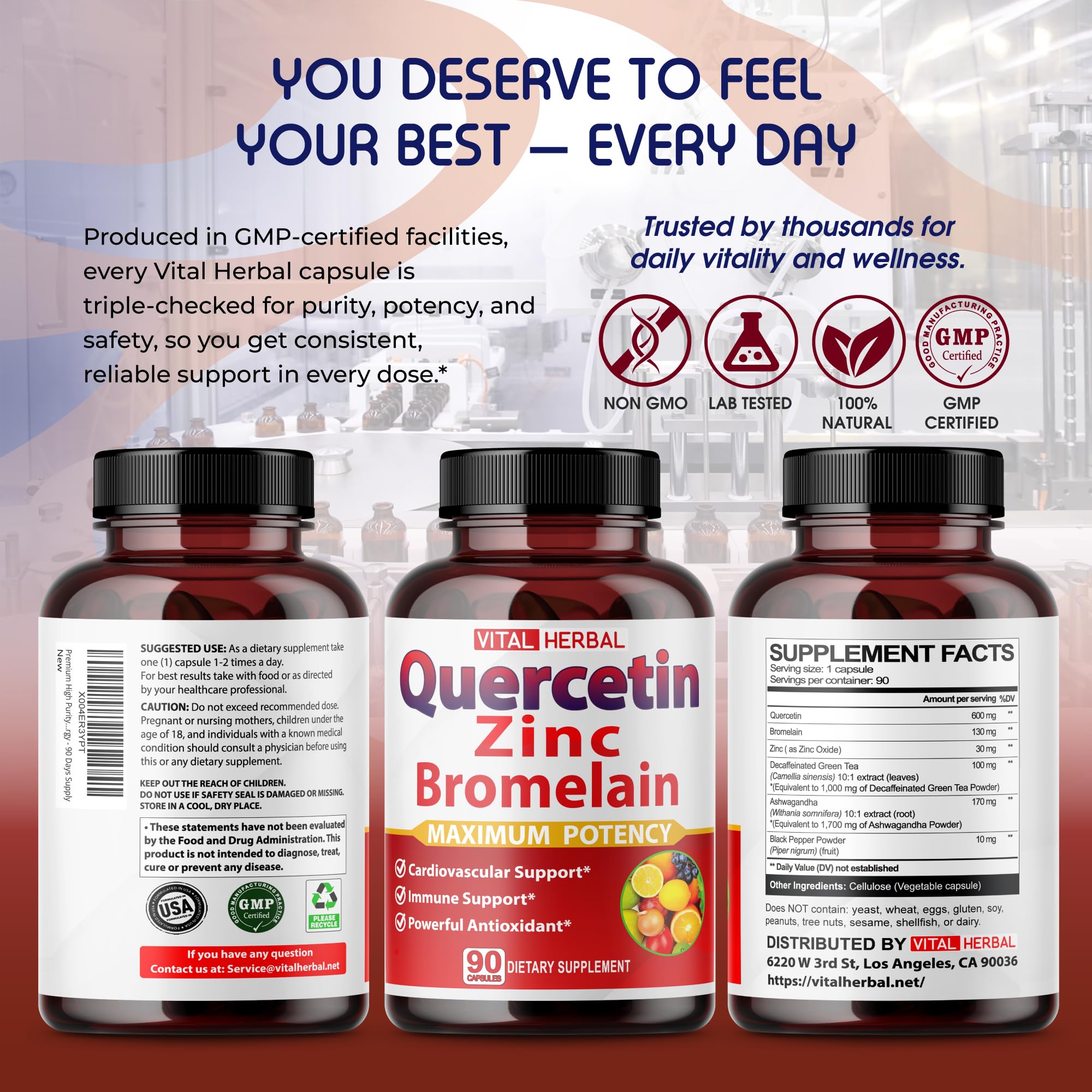 Vital Herbal packaging showing 3-month supply