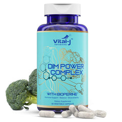Vital-J Empowering 4-in-1 DIM Potent Complex bottle promoting hormonal balance and energy
